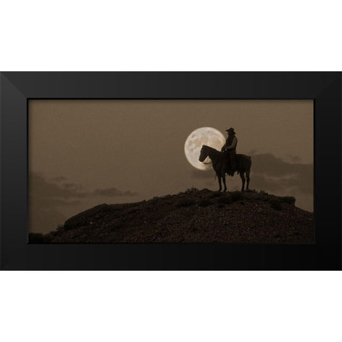 Night Watch Black Modern Wood Framed Art Print by Dawson, Robert