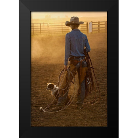 Waiting To Go For It Black Modern Wood Framed Art Print by Dawson, Robert