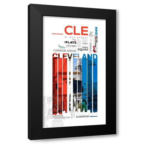 Cleveland Sign Black Modern Wood Framed Art Print by Somerset