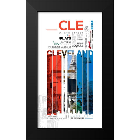 Cleveland Sign Black Modern Wood Framed Art Print by Somerset