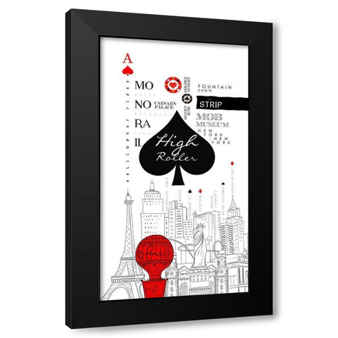 Las Vegas Sign Black Modern Wood Framed Art Print by Somerset