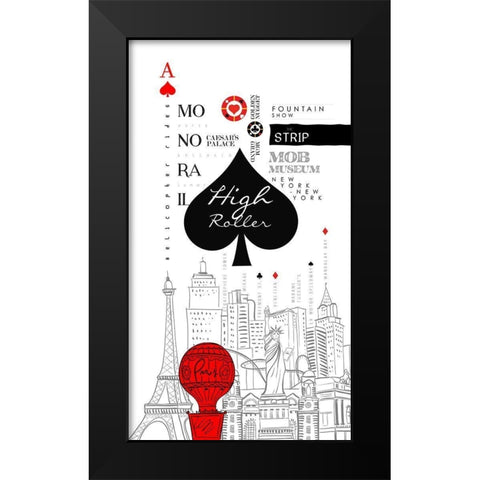 Las Vegas Sign Black Modern Wood Framed Art Print by Somerset