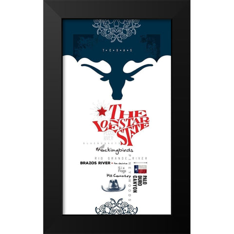 Texas Sign 2 Black Modern Wood Framed Art Print by Somerset