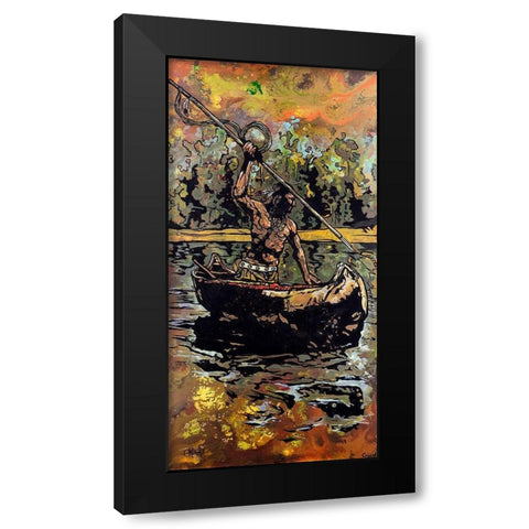 Canoe Black Modern Wood Framed Art Print with Double Matting by Kuehl, Cody