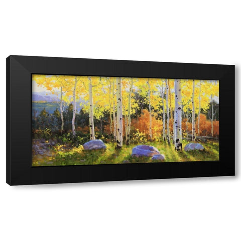 Horizontal of Aspen Vista Sunset Black Modern Wood Framed Art Print with Double Matting by Kim, Gary