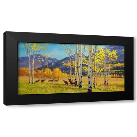 Elks Heaven Black Modern Wood Framed Art Print with Double Matting by Kim, Gary