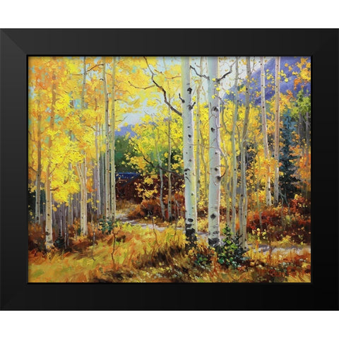 Aspen Cabin Black Modern Wood Framed Art Print by Kim, Gary