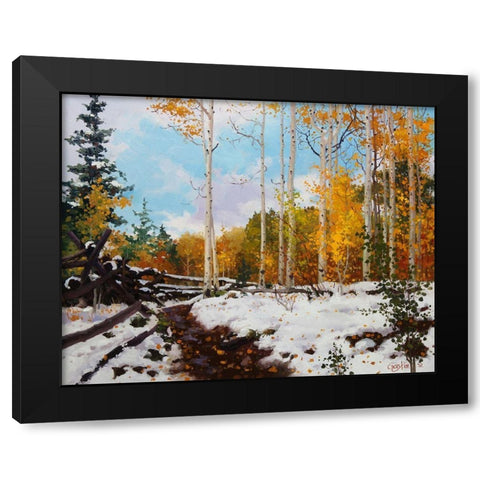 Aspen Vista Snow Black Modern Wood Framed Art Print by Kim, Gary