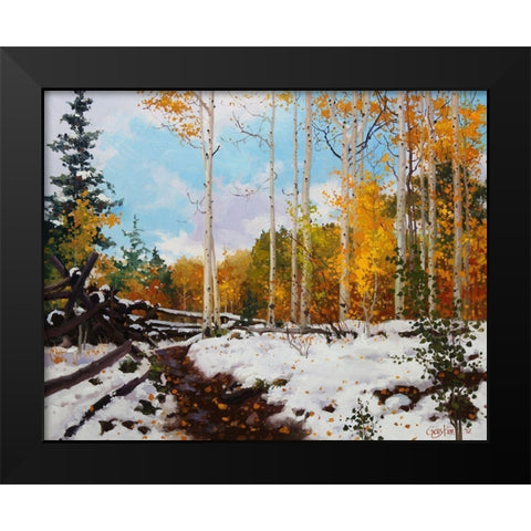 Aspen Vista Snow Black Modern Wood Framed Art Print by Kim, Gary