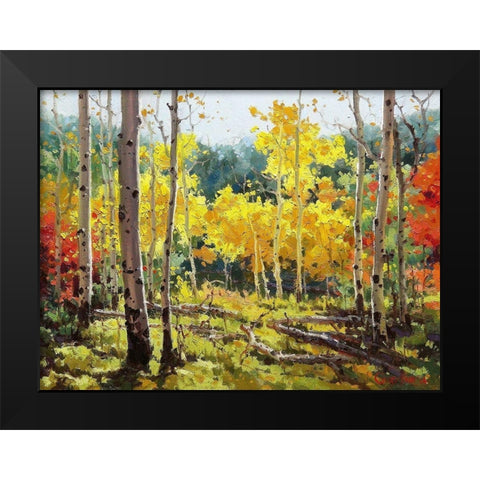 Backlit Aspen Grove Black Modern Wood Framed Art Print by Kim, Gary