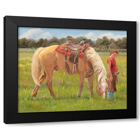 Two of A Kind Black Modern Wood Framed Art Print by Dudley, June