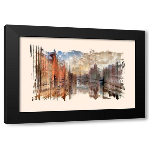 Amsterdam Reflections I  Black Modern Wood Framed Art Print with Double Matting by Bolokofsky, Ronald