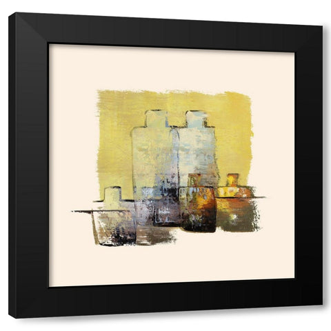 Five More Jugs Black Modern Wood Framed Art Print by Bolokofsky, Ronald