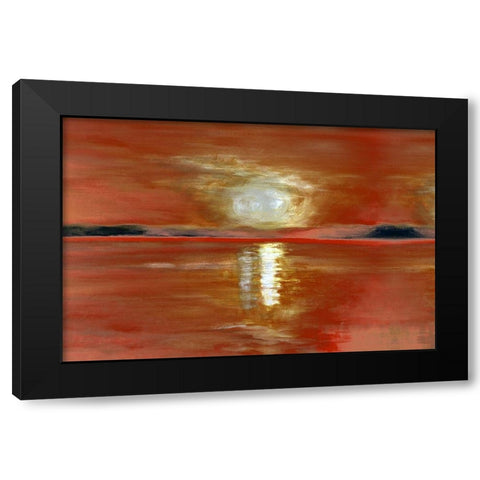 Crimson Skies II Black Modern Wood Framed Art Print with Double Matting by Bolokofsky, Ronald