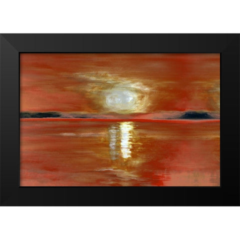 Crimson Skies II Black Modern Wood Framed Art Print by Bolokofsky, Ronald