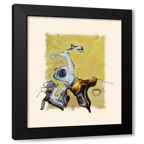 Abstract 1045 Black Modern Wood Framed Art Print with Double Matting by Bolokofsky, Ronald