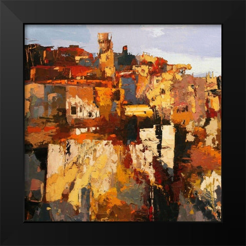 Hilltop Village II Black Modern Wood Framed Art Print by Bolokofsky, Ronald