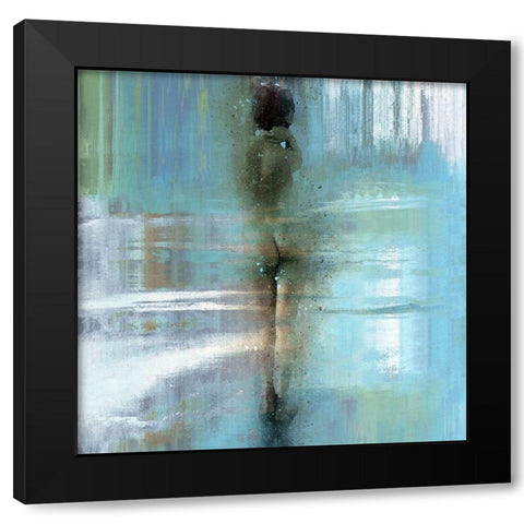 Walk Along the Shore Black Modern Wood Framed Art Print by Bolokofsky, Ronald