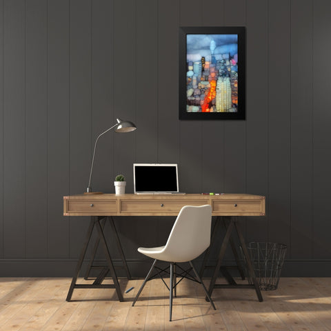 Blob City I Black Modern Wood Framed Art Print by Bolokofsky, Ronald