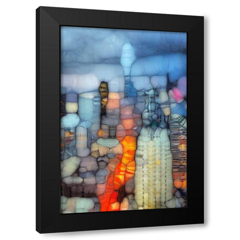 Blob City I Black Modern Wood Framed Art Print with Double Matting by Bolokofsky, Ronald