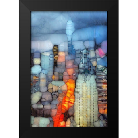 Blob City I Black Modern Wood Framed Art Print by Bolokofsky, Ronald