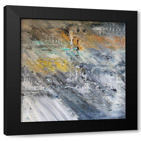 Chicago Winter Black Modern Wood Framed Art Print with Double Matting by Bolokofsky, Ronald