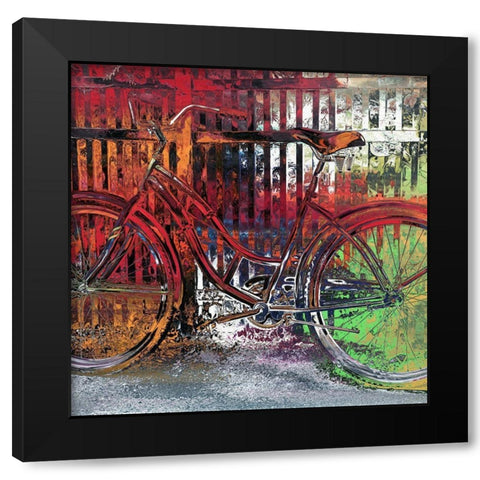 Red Bike Black Modern Wood Framed Art Print with Double Matting by Bolokofsky, Ronald