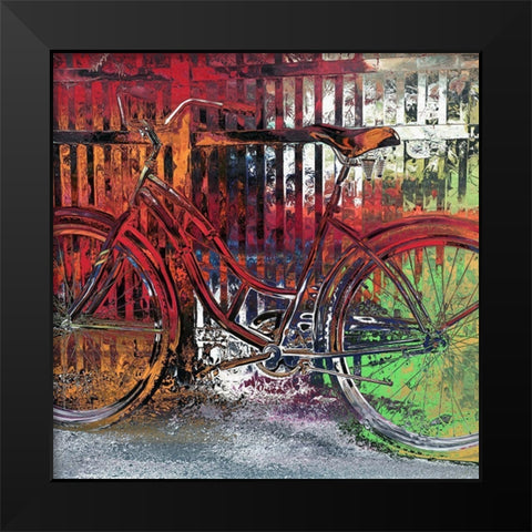 Red Bike Black Modern Wood Framed Art Print by Bolokofsky, Ronald