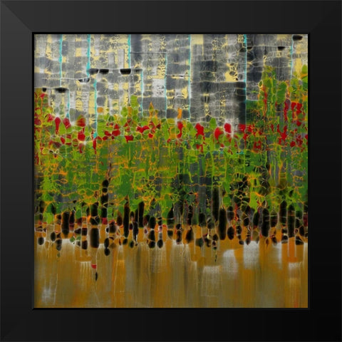 Red Gartden II Black Modern Wood Framed Art Print by Bolokofsky, Ronald