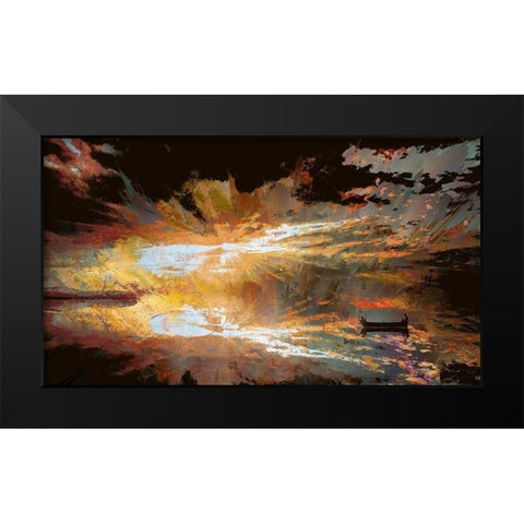 Raging Sunset Black Modern Wood Framed Art Print by Bolokofsky, Ronald