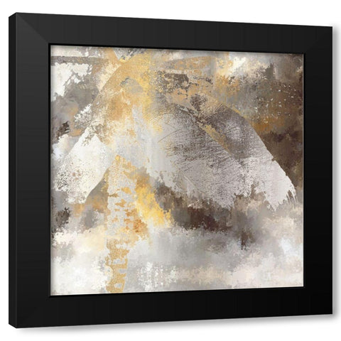 Silver Palm Leaves Black Modern Wood Framed Art Print with Double Matting by Bolokofsky, Ronald