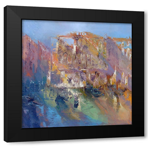 Venice Black Modern Wood Framed Art Print with Double Matting by Bolokofsky, Ronald