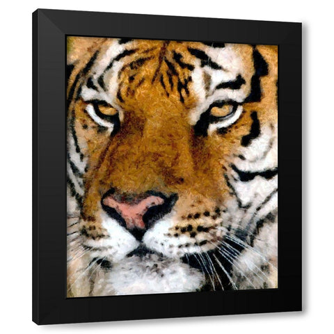 Portrait of a Tiger Black Modern Wood Framed Art Print by Bolokofsky, Ronald