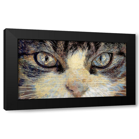 Cat Eyes Black Modern Wood Framed Art Print by Bolokofsky, Ronald