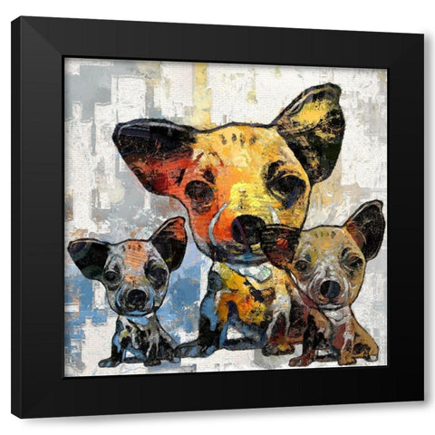 Chi Chi Family Portrait Black Modern Wood Framed Art Print with Double Matting by Bolokofsky, Ronald