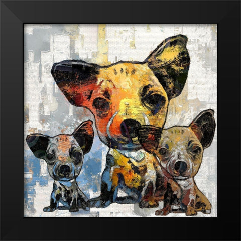 Chi Chi Family Portrait Black Modern Wood Framed Art Print by Bolokofsky, Ronald