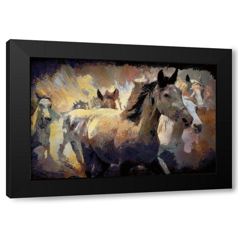 On the Run II Black Modern Wood Framed Art Print with Double Matting by Bolokofsky, Ronald