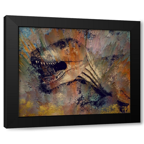 TRex Black Modern Wood Framed Art Print with Double Matting by Bolokofsky, Ronald