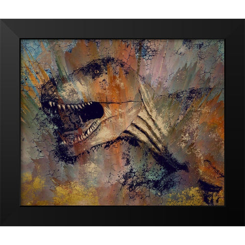 TRex Black Modern Wood Framed Art Print by Bolokofsky, Ronald