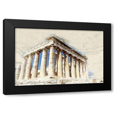 Acropolis IV Black Modern Wood Framed Art Print with Double Matting by Bolokofsky, Ronald