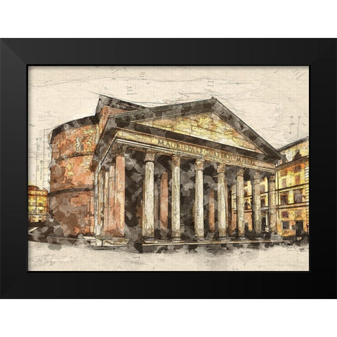 Ancient Pantheon I Black Modern Wood Framed Art Print by Bolokofsky, Ronald