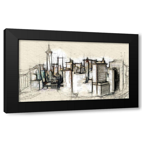 Architectural Skyline Black Modern Wood Framed Art Print by Bolokofsky, Ronald