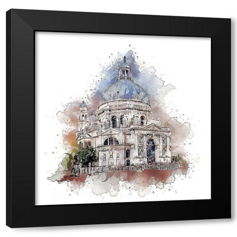 Santa Maria della Salute II Black Modern Wood Framed Art Print by Bolokofsky, Ronald