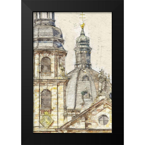 Church Tower Black Modern Wood Framed Art Print by Bolokofsky, Ronald