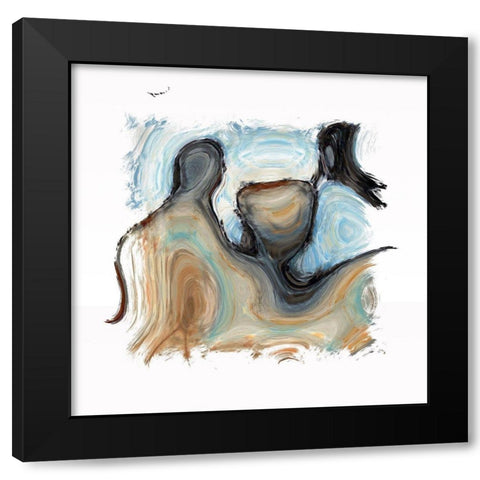 Abstract 1390 Black Modern Wood Framed Art Print with Double Matting by Bolokofsky, Ronald