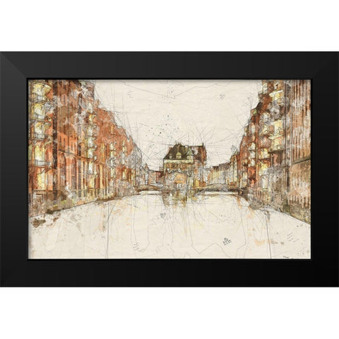 Hamburg I Black Modern Wood Framed Art Print by Bolokofsky, Ronald