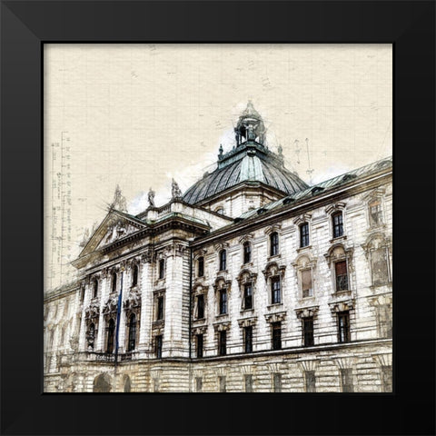 Munich Courthouse  Black Modern Wood Framed Art Print by Bolokofsky, Ronald