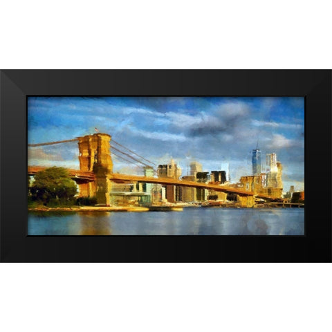 Brooklyn Bridge III Black Modern Wood Framed Art Print by Bolokofsky, Ronald