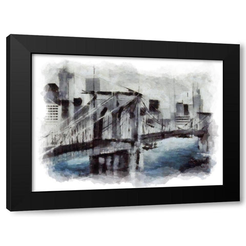 Brooklyn Bridge IV Black Modern Wood Framed Art Print with Double Matting by Bolokofsky, Ronald