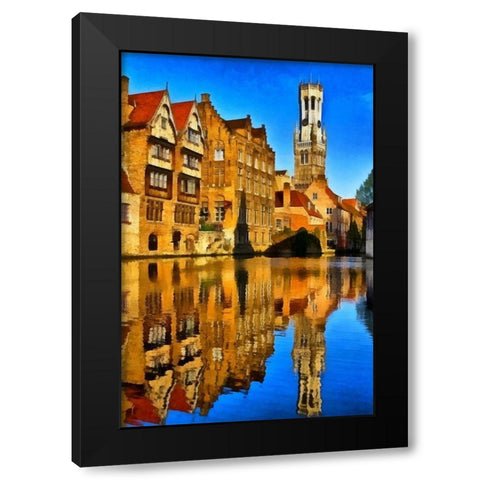 Brugges I Black Modern Wood Framed Art Print by Bolokofsky, Ronald